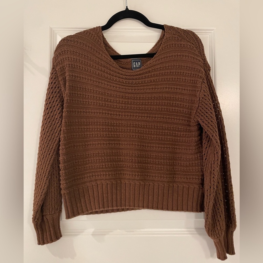 GAP Women's Brown Knit Sweater, Cotton/Linen, Medium - Picture 1 of 6
